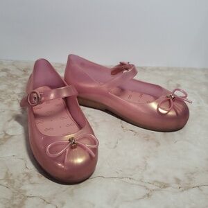 Mini Melissa Pink Mary Jane Flats with Bow Size 11